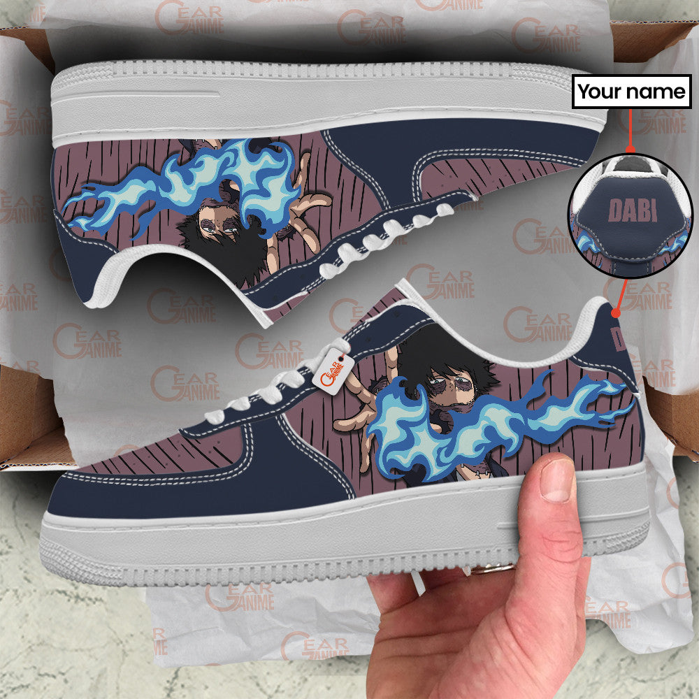 Baskets Anime Dabi Blueflame Personalized en Cuir Chaussures Basses Unisexes Anime Manga