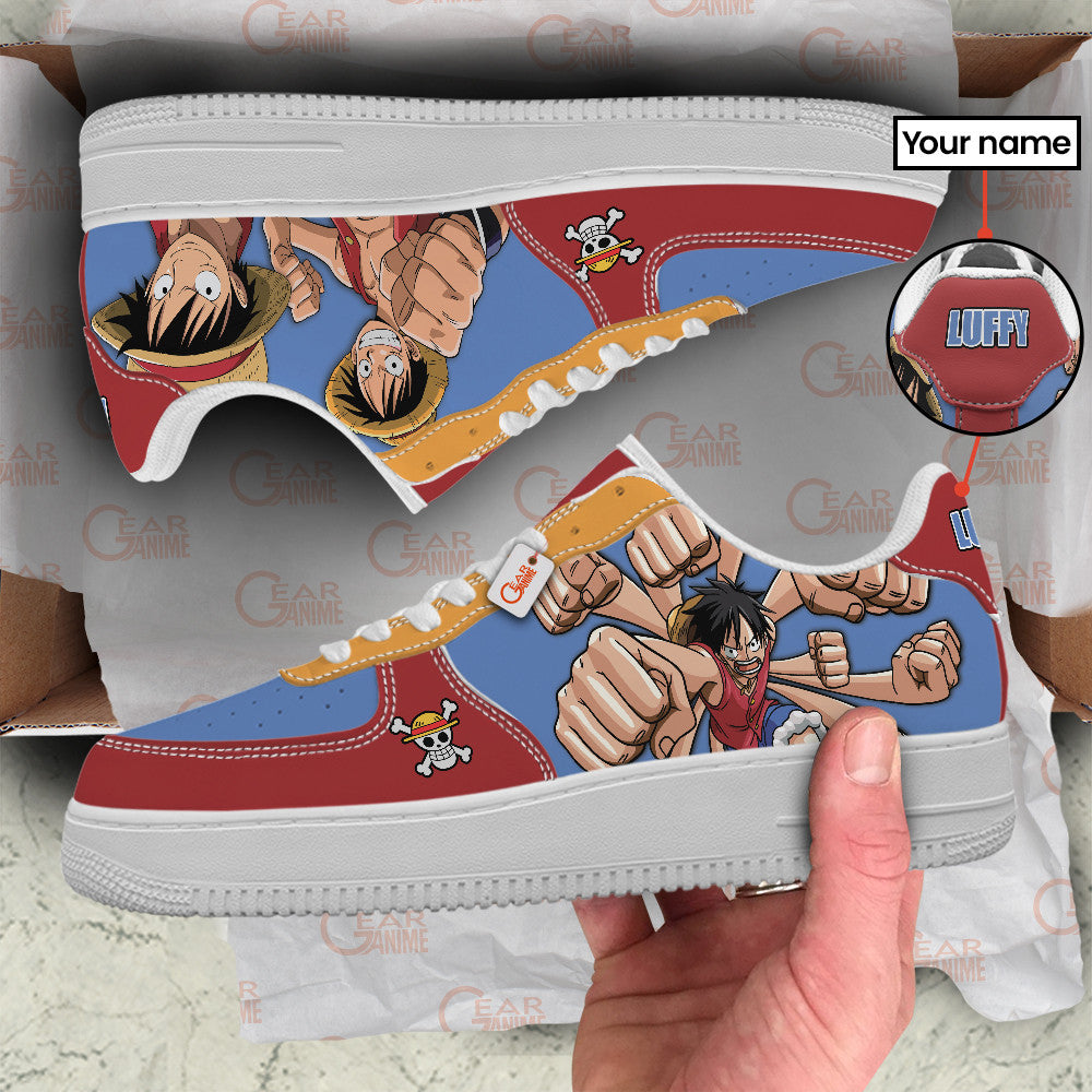 Baskets Anime Monkey D. Luffy Personalized en Cuir Chaussures Basses Unisexes One Piece