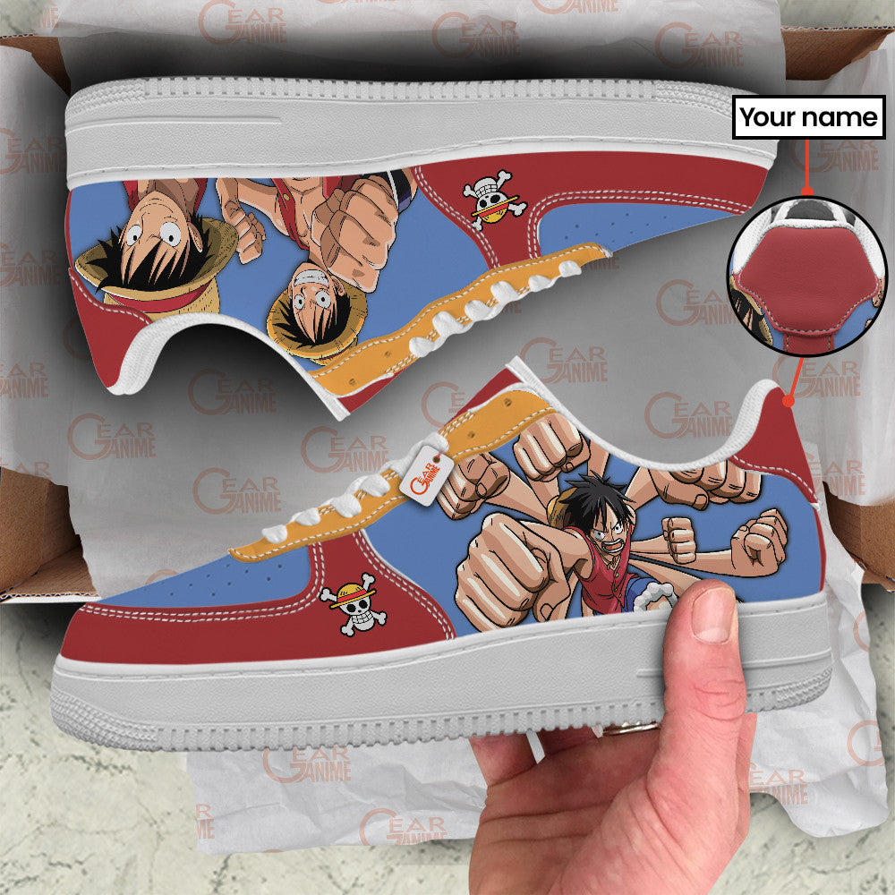 Baskets Anime Monkey D. Luffy Personalized en Cuir Chaussures Basses Unisexes One Piece