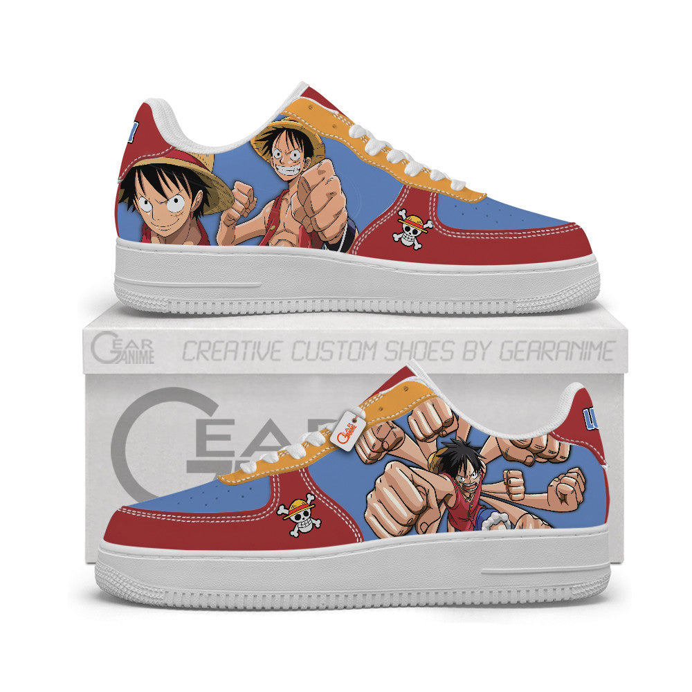 Baskets Anime Monkey D. Luffy Personalized en Cuir Chaussures Basses Unisexes One Piece