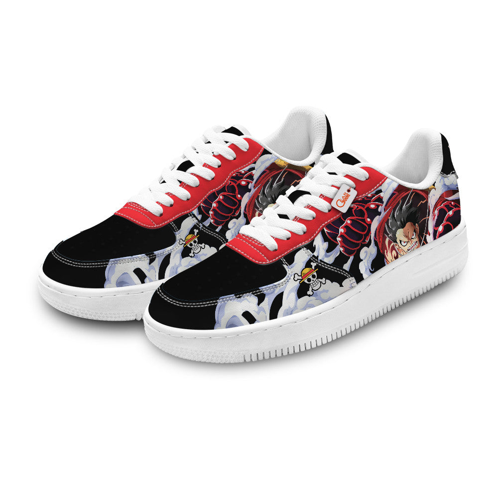 Baskets Anime Monkey D. Luffy Gear 4 Personalized en Cuir Chaussures Basses Unisexes One Piece