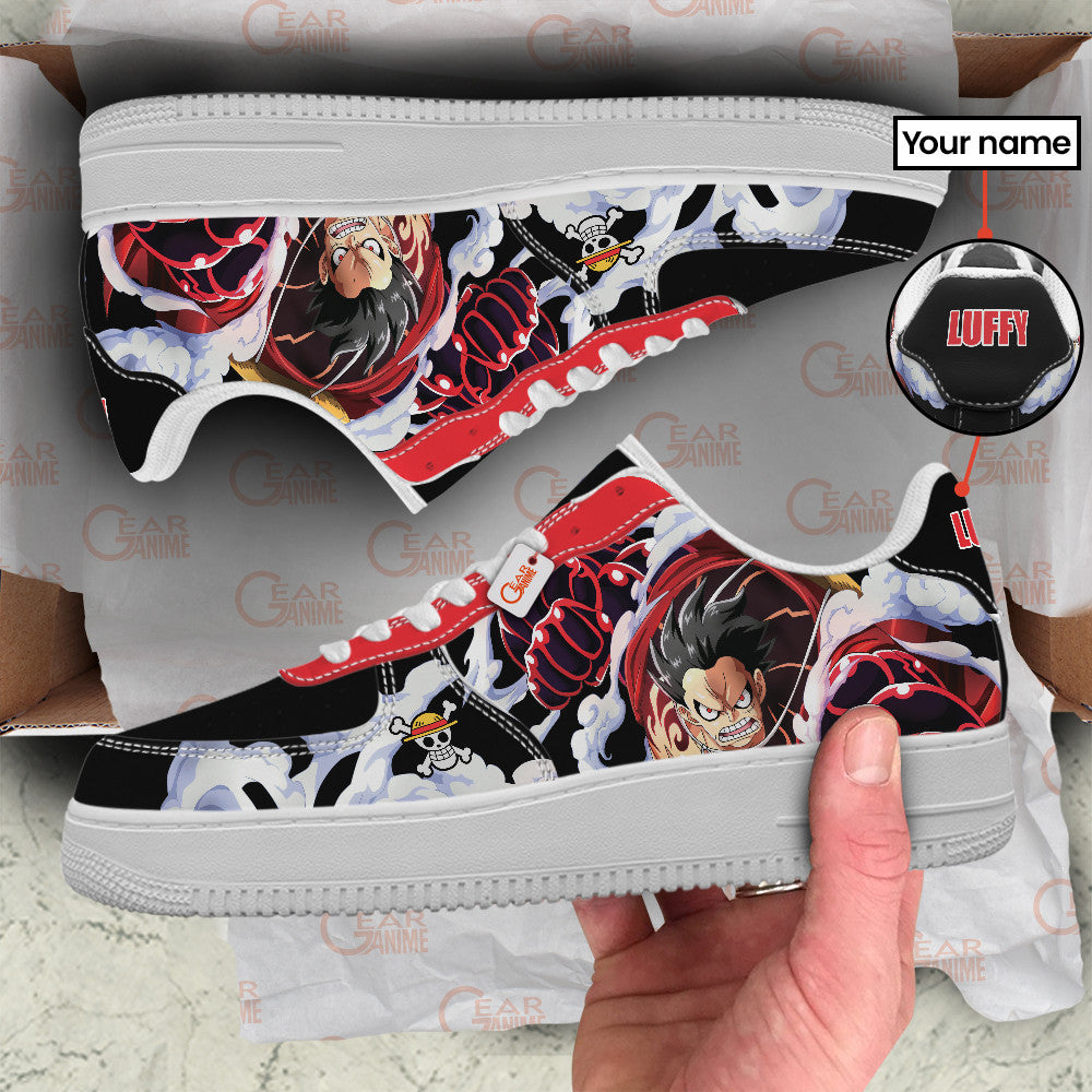 Baskets Anime Monkey D. Luffy Gear 4 Personalized en Cuir Chaussures Basses Unisexes One Piece