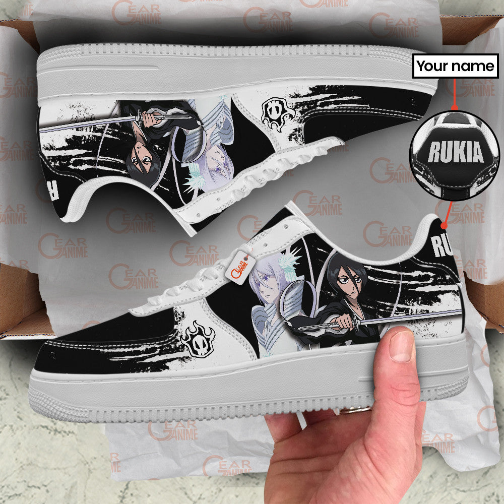 Baskets Anime Rukia Kuchiki Personalized en Cuir Chaussures Basses Unisexes Anime Manga