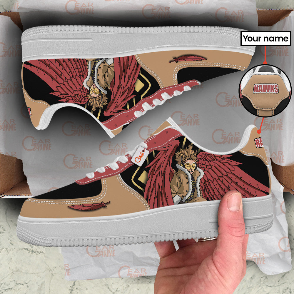 Baskets Anime Keigo Takami Hawks Personalized en Cuir Chaussures Basses Unisexes Anime Manga