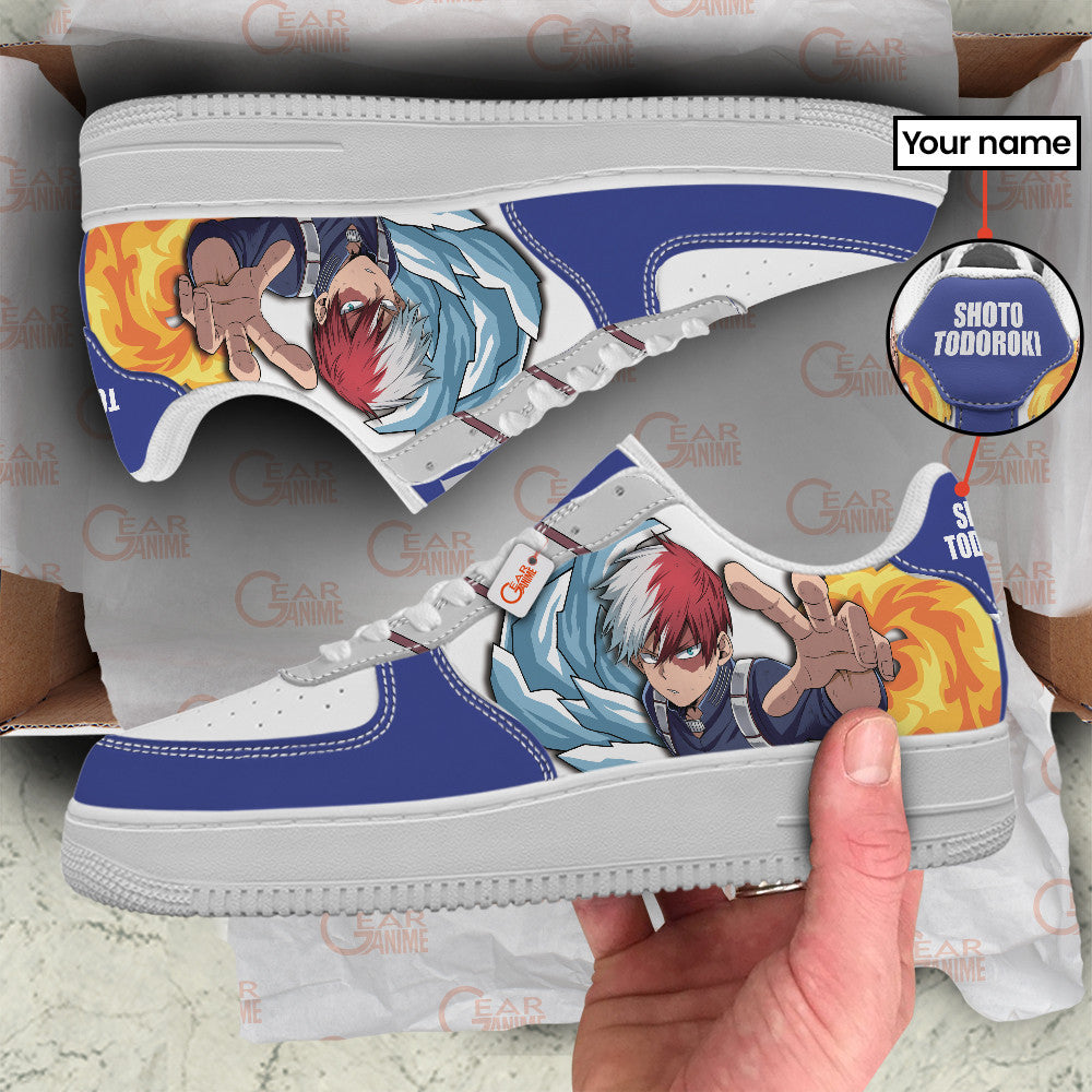 Baskets Anime Shoto Todoroki Personalized en Cuir Chaussures Basses Unisexes Anime Manga