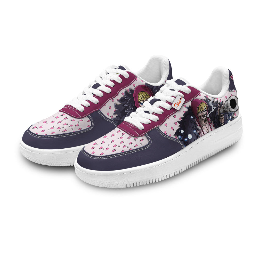 Baskets Anime Donquixote Rosinante Personalized en Cuir Chaussures Basses Unisexes Anime Manga