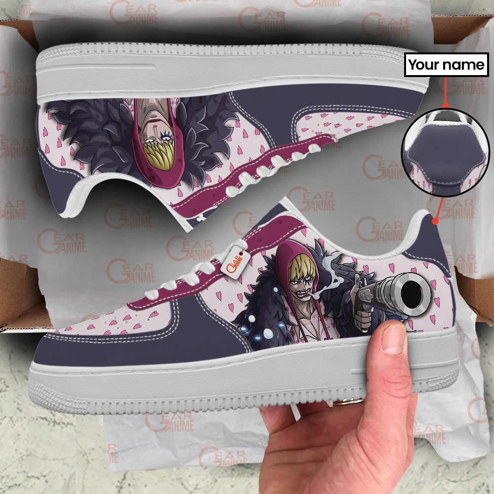 Baskets Anime Donquixote Rosinante Personalized en Cuir Chaussures Basses Unisexes Anime Manga