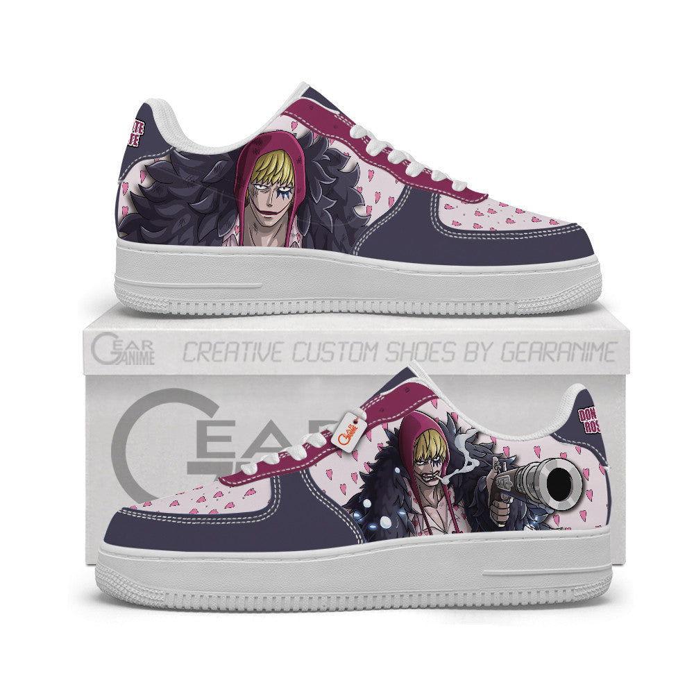 Baskets Anime Donquixote Rosinante Personalized en Cuir Chaussures Basses Unisexes Anime Manga