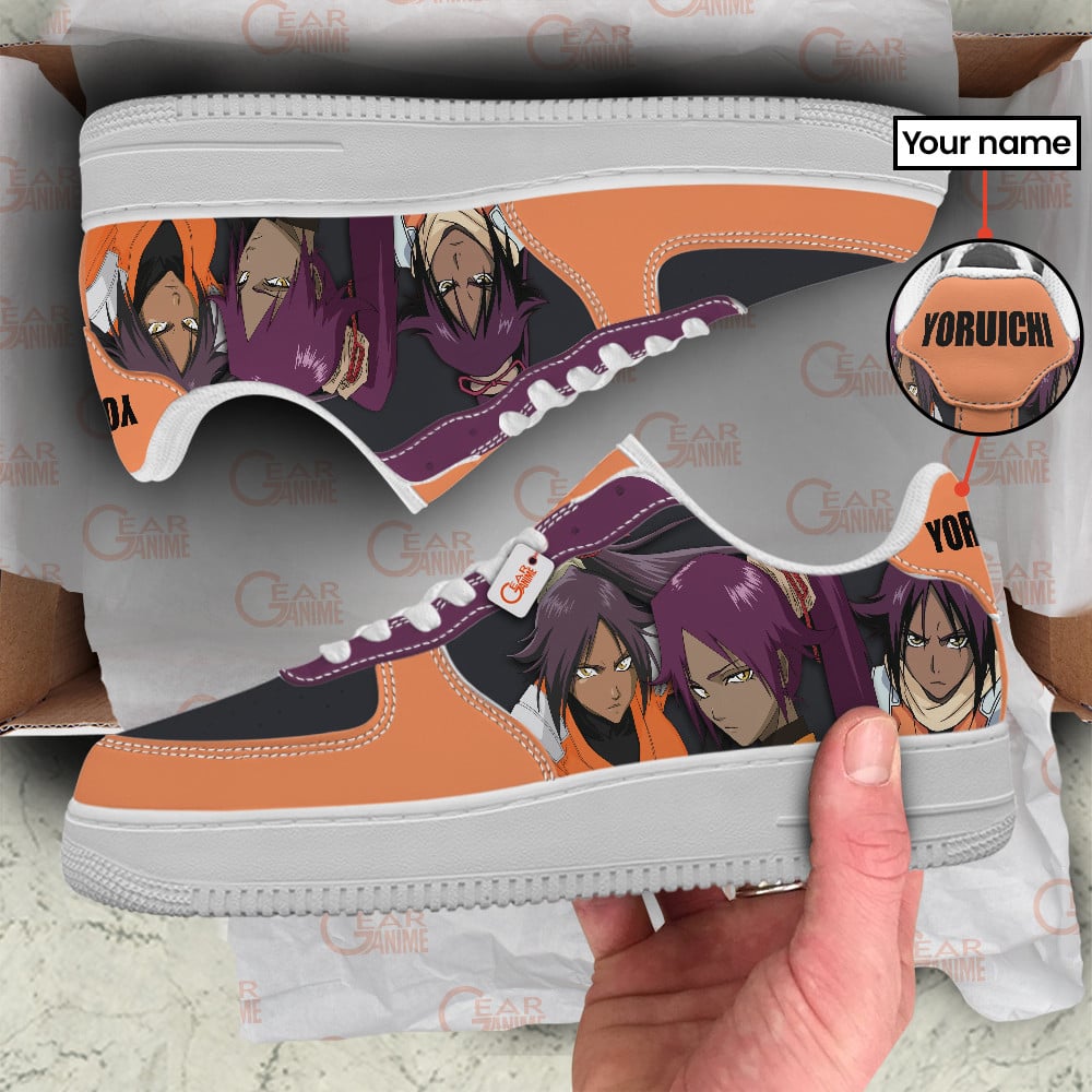Baskets Anime Yoruichi Shihouin Personalized en Cuir Chaussures Basses Unisexes Anime Manga