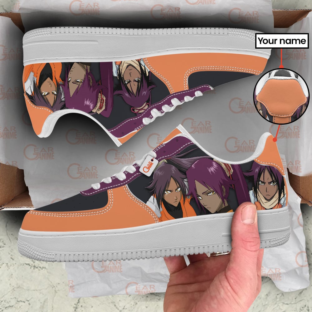 Baskets Anime Yoruichi Shihouin Personalized en Cuir Chaussures Basses Unisexes Anime Manga