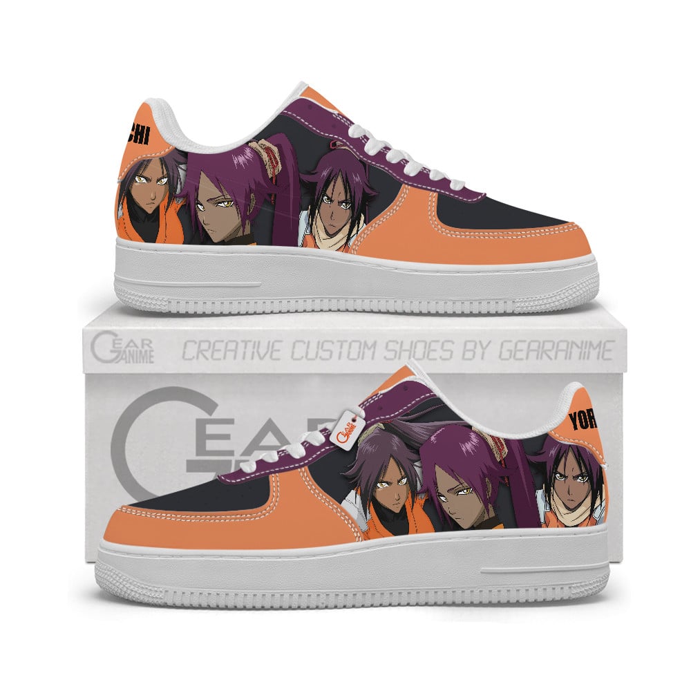 Baskets Anime Yoruichi Shihouin Personalized en Cuir Chaussures Basses Unisexes Anime Manga