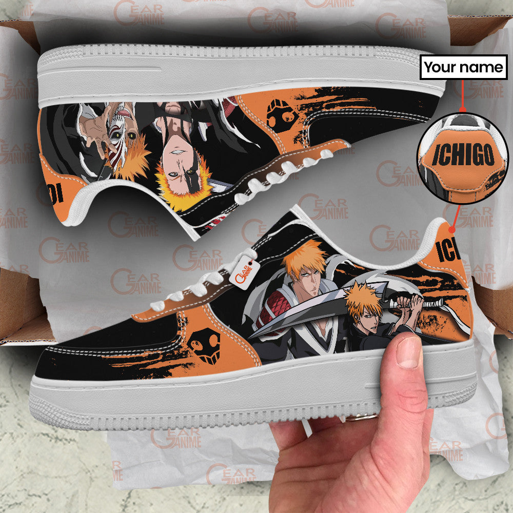 Baskets Anime Ichigo Kurosaki Personalized en Cuir Chaussures Basses Unisexes Anime Manga