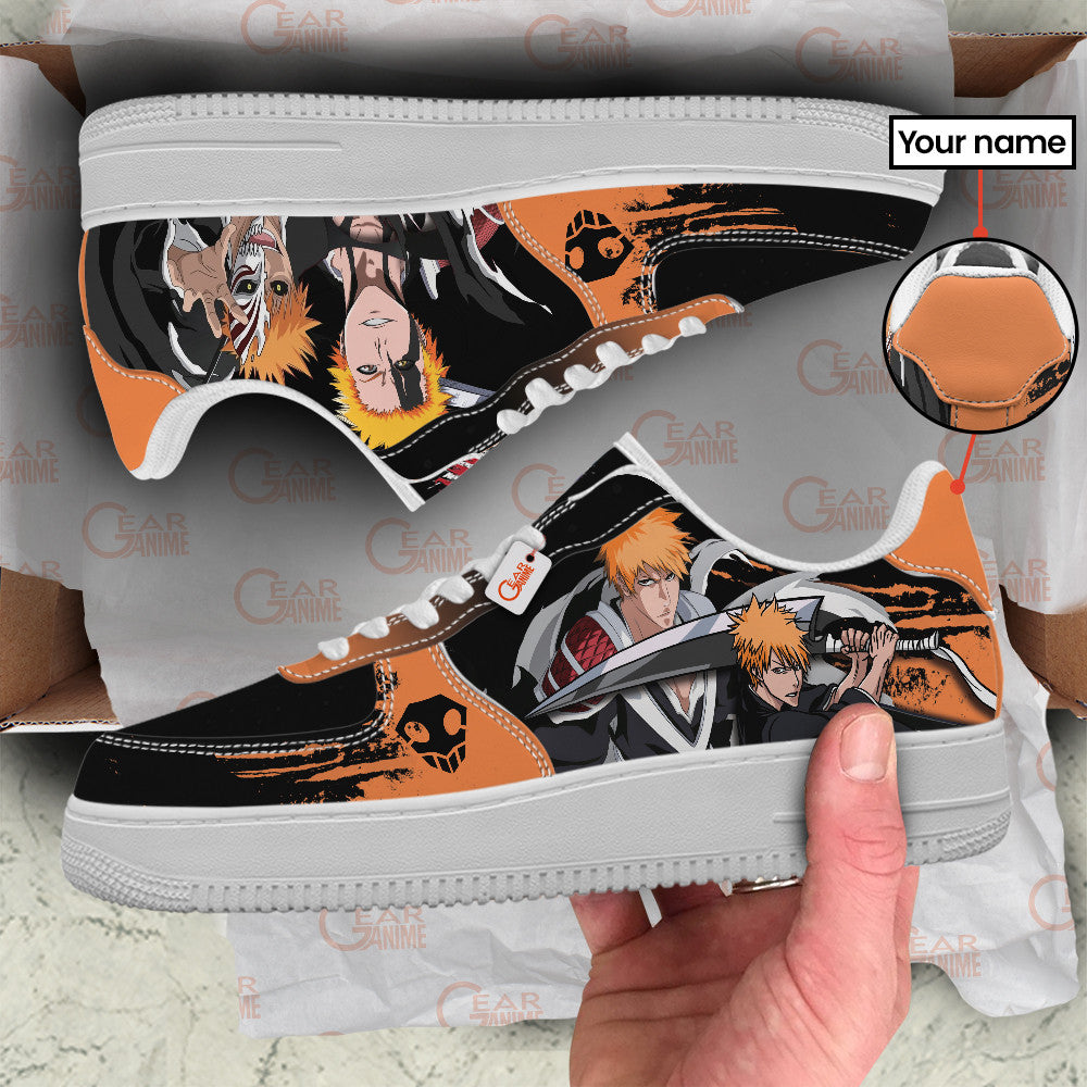 Baskets Anime Ichigo Kurosaki Personalized en Cuir Chaussures Basses Unisexes Anime Manga