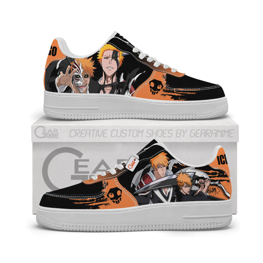 Baskets Anime Ichigo Kurosaki Personalized en Cuir Chaussures Basses Unisexes Anime Manga