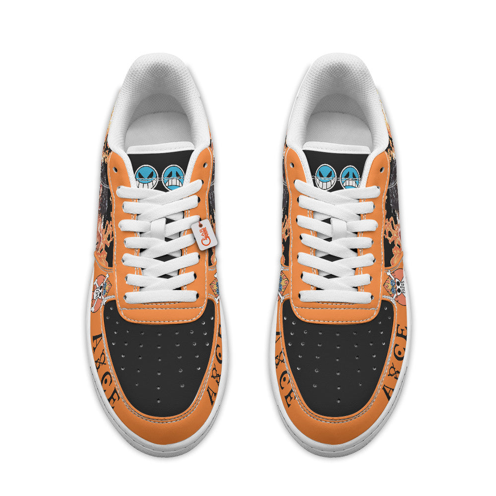 Baskets Anime Portgas D. Ace Personalized en Cuir Chaussures Basses Unisexes Anime Manga