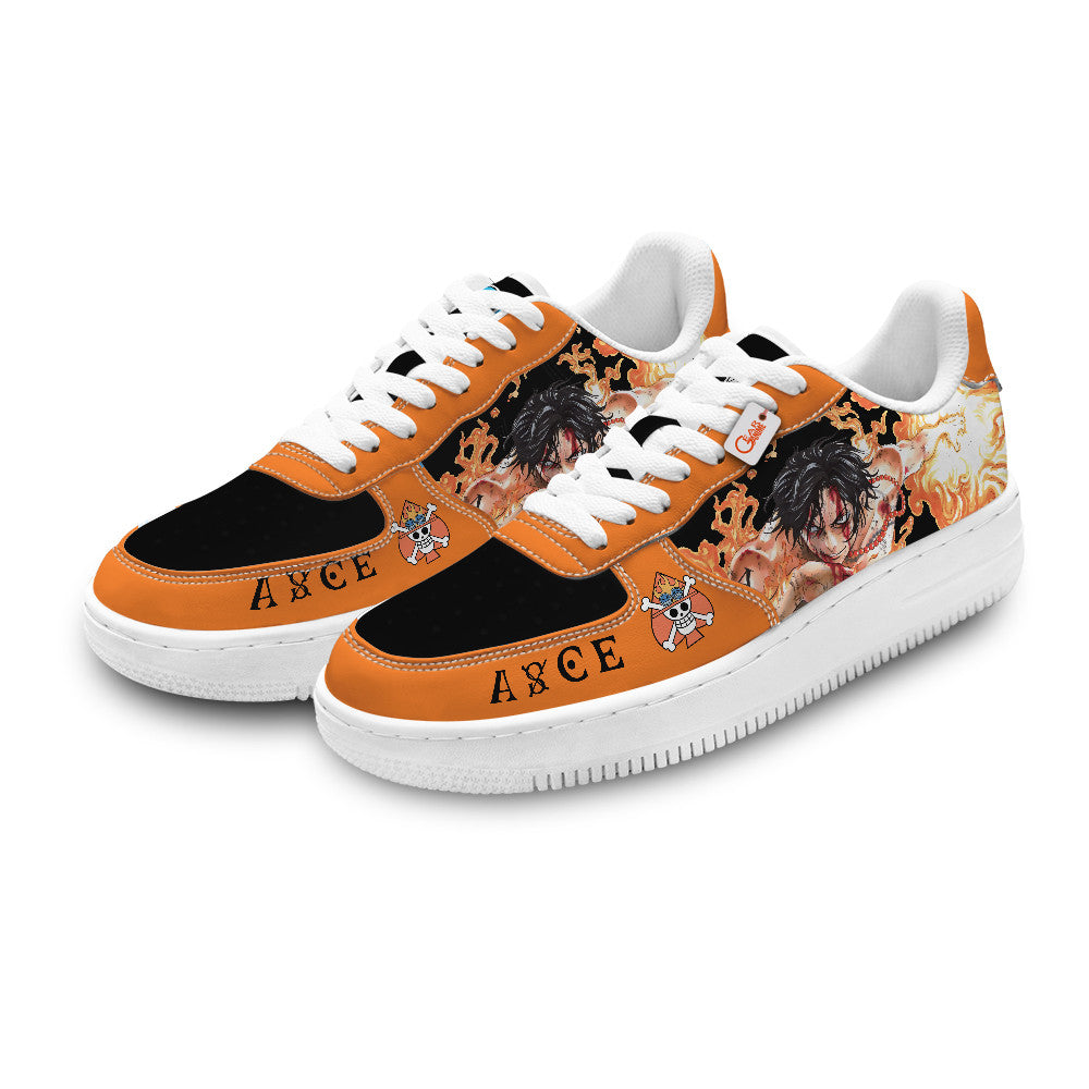 Baskets Anime Portgas D. Ace Personalized en Cuir Chaussures Basses Unisexes Anime Manga