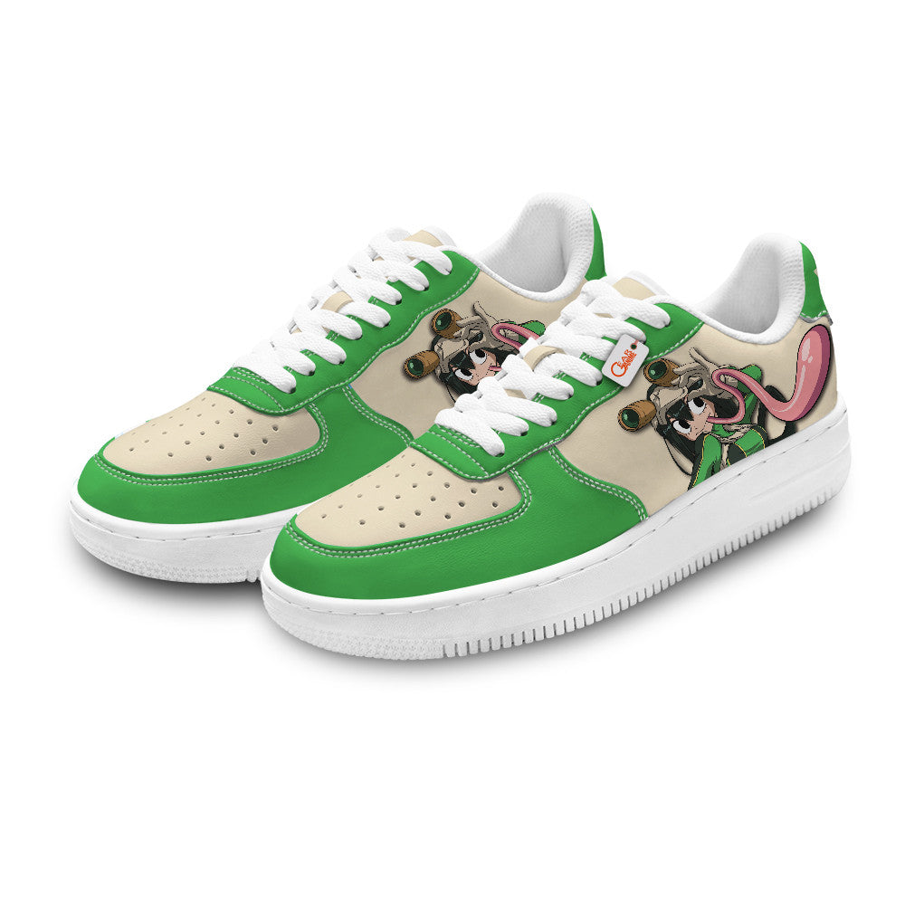 Baskets Anime Tsuyu Asui Froppy Personalized en Cuir Chaussures Basses Unisexes Anime Manga