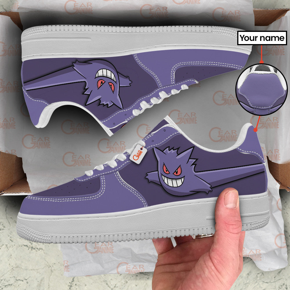 Baskets Anime Gengar Personalized en Cuir Chaussures Basses Unisexes Anime Manga