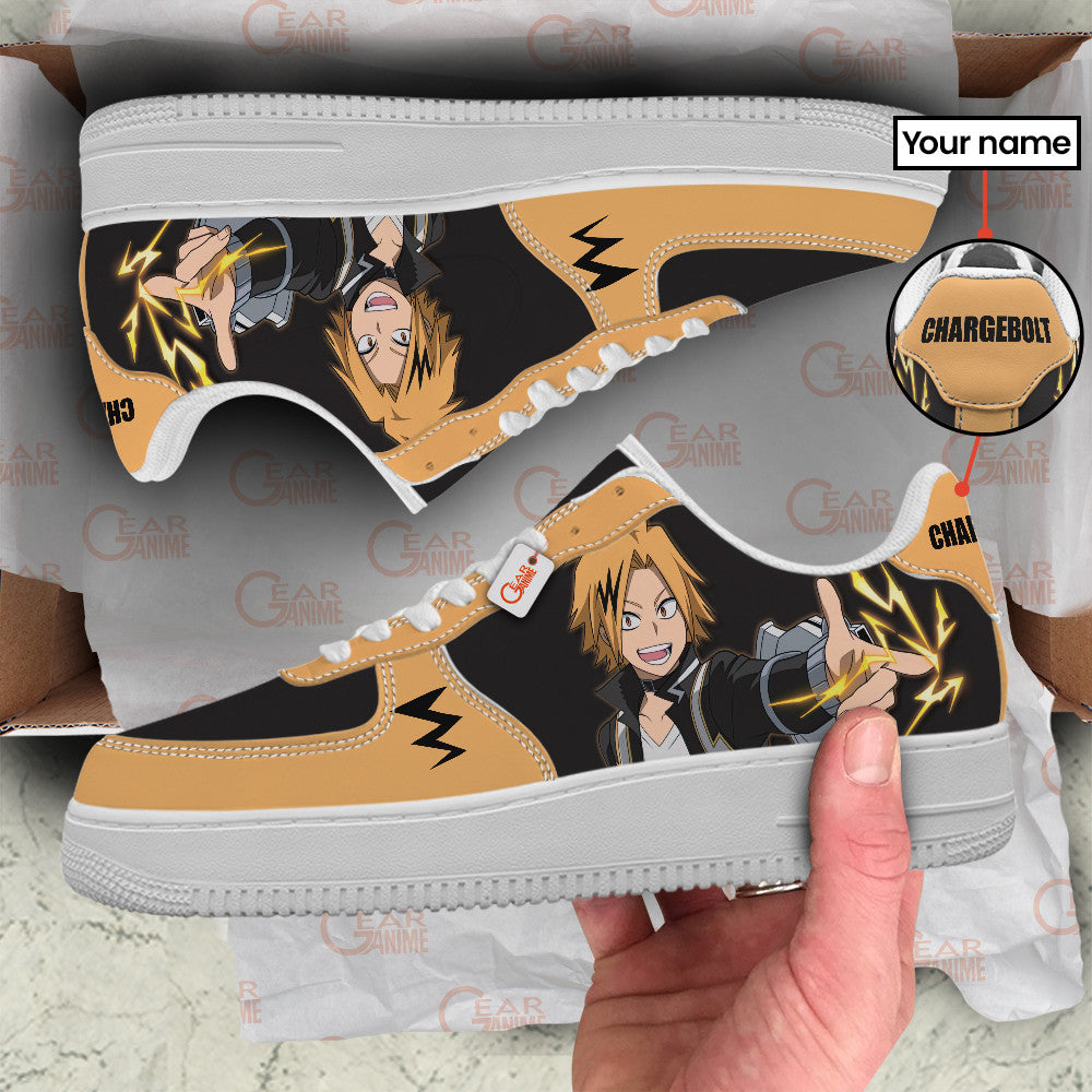 Baskets Anime Denki Kaminari Chargebolt Personalized en Cuir Chaussures Basses Unisexes Anime Manga