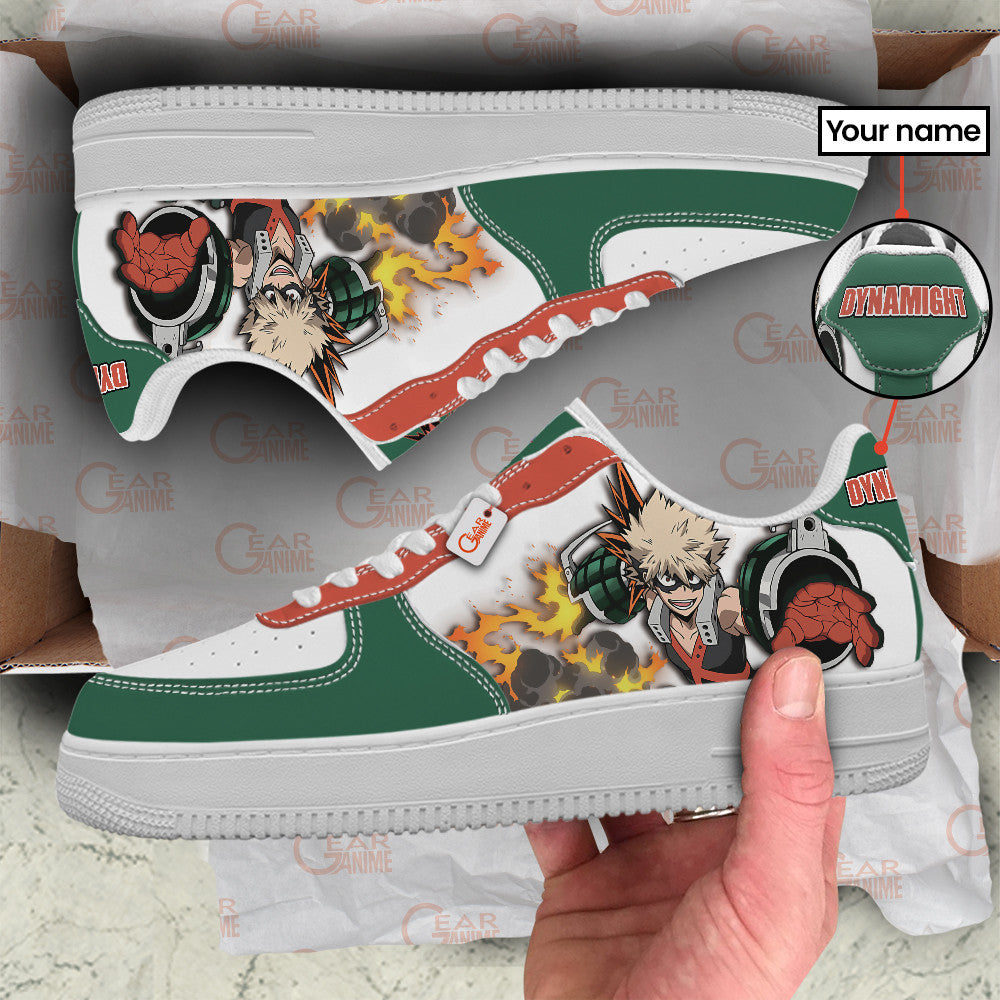 Baskets Anime Katsuki Bakugo Dynamight Personalized en Cuir Chaussures Basses Unisexes One Piece