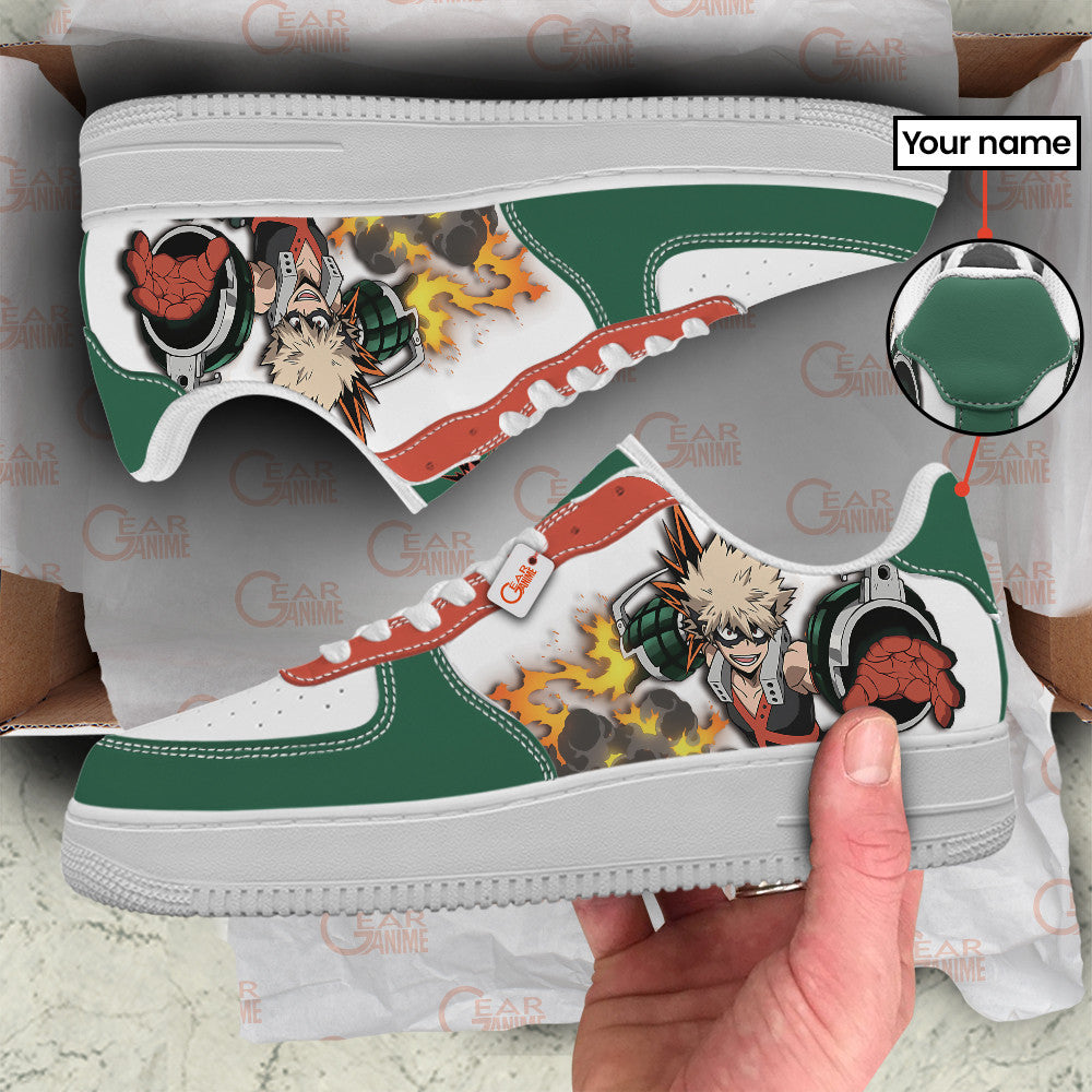 Baskets Anime Katsuki Bakugo Dynamight Personalized en Cuir Chaussures Basses Unisexes One Piece