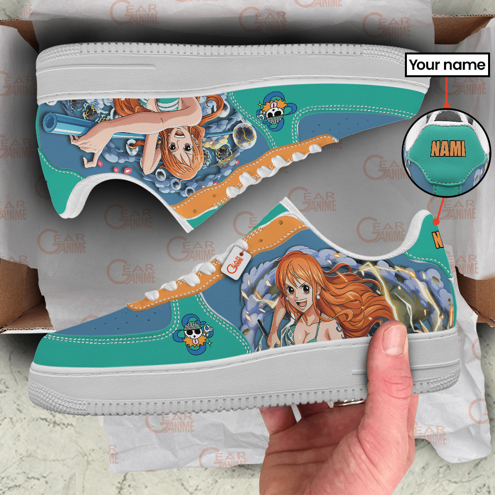 Baskets Anime Nami Personalized en Cuir Chaussures Basses Unisexes One Piece