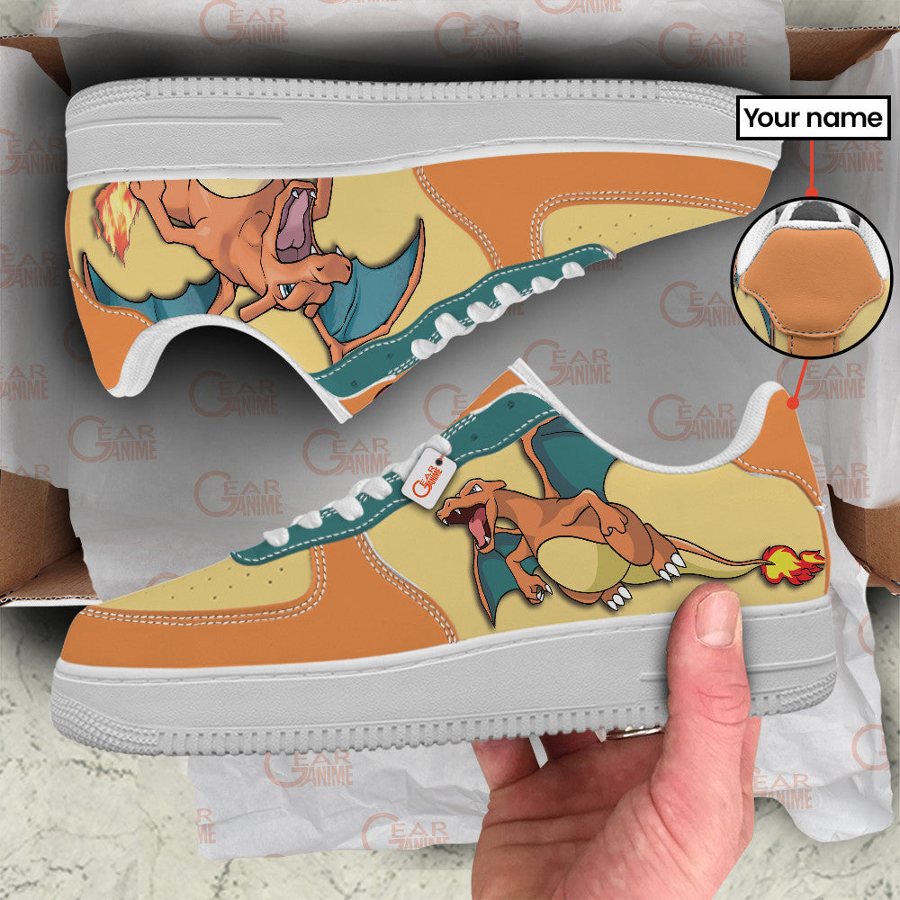 Baskets Anime Charizard Personalized en Cuir Chaussures Basses Unisexes Anime Manga