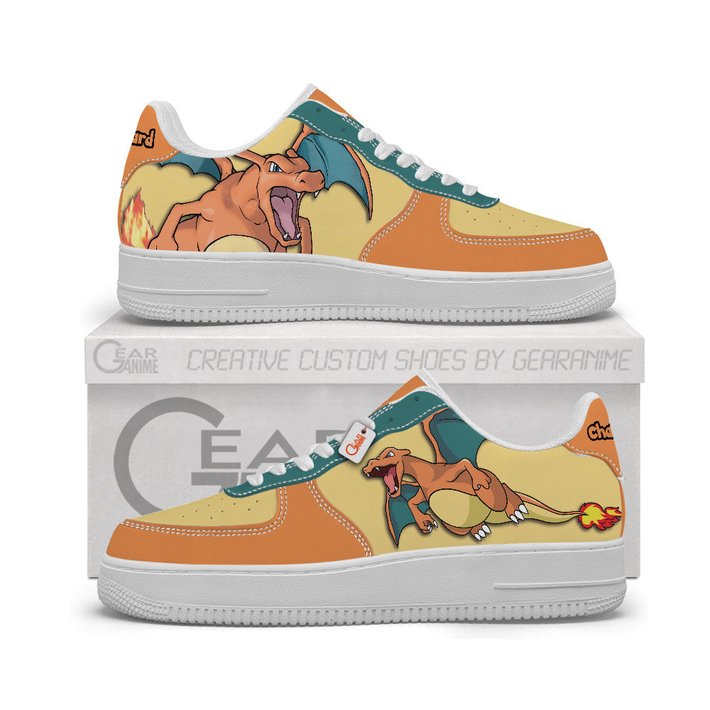 Baskets Anime Charizard Personalized en Cuir Chaussures Basses Unisexes Anime Manga