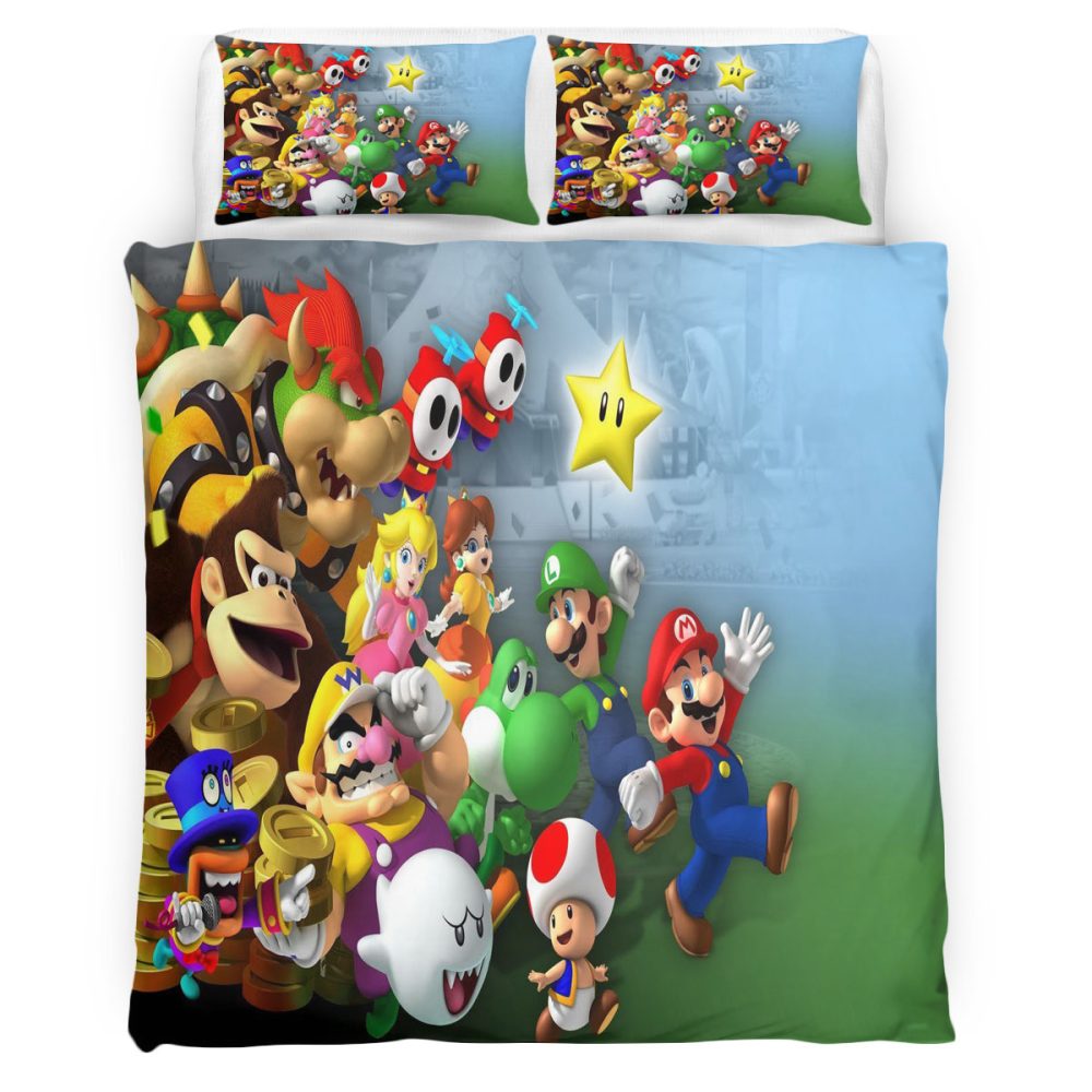 Housse De Couette Super Mario 128 Parure de lit Ensemble De Literie