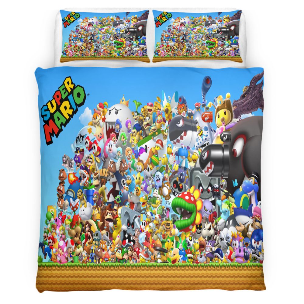Housse De Couette Super Mario 127 Parure de lit Ensemble De Literie