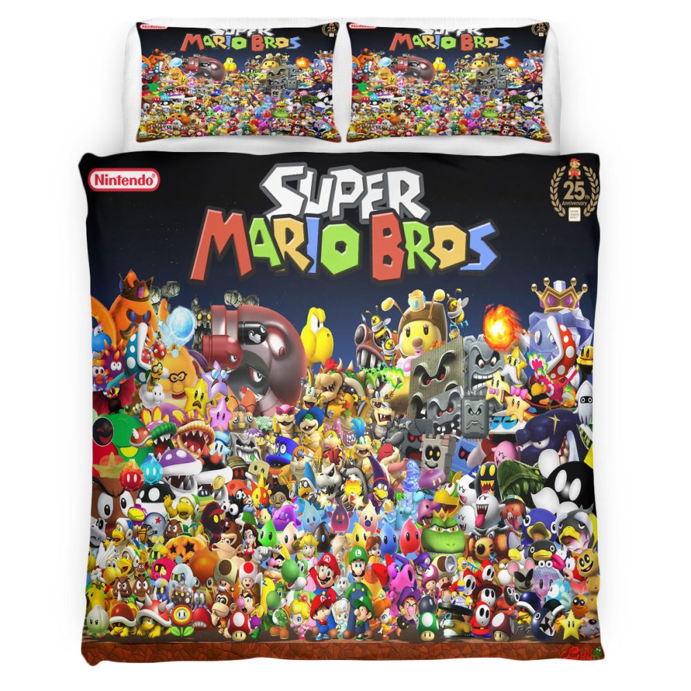Housse De Couette Super Mario 126 Parure de lit Ensemble De Literie