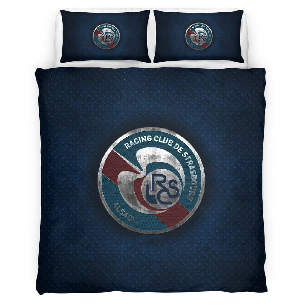 Housse De Couette RC Strasbourg Alsace French Football Team 03 Parure de lit Ensemble De Literie