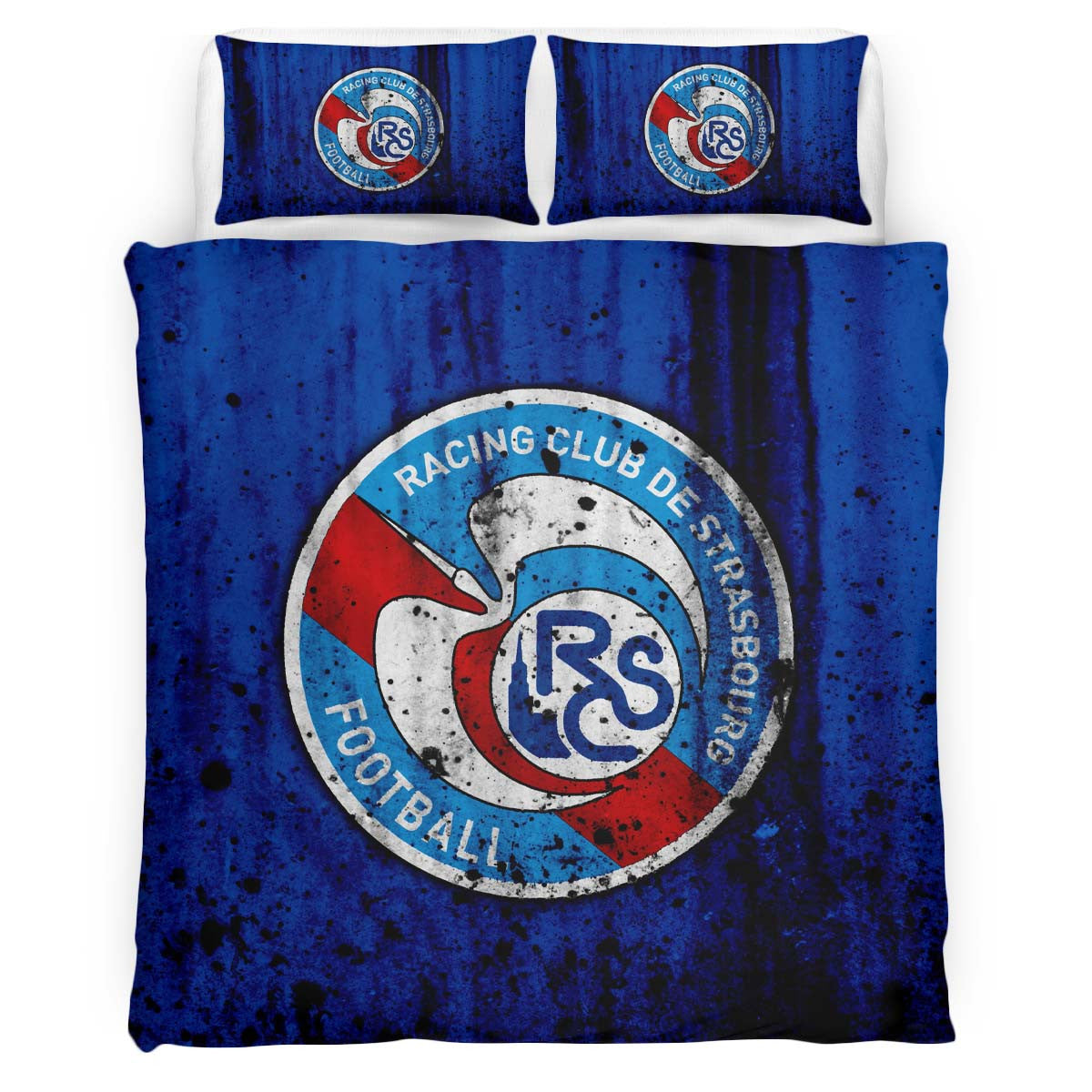 Housse De Couette RC Strasbourg Alsace French Football Team 07 Parure de lit Ensemble De Literie