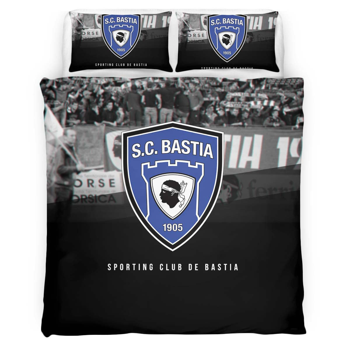 Housse De Couette SC Bastia Football Team 03 Parure de lit Ensemble De Literie