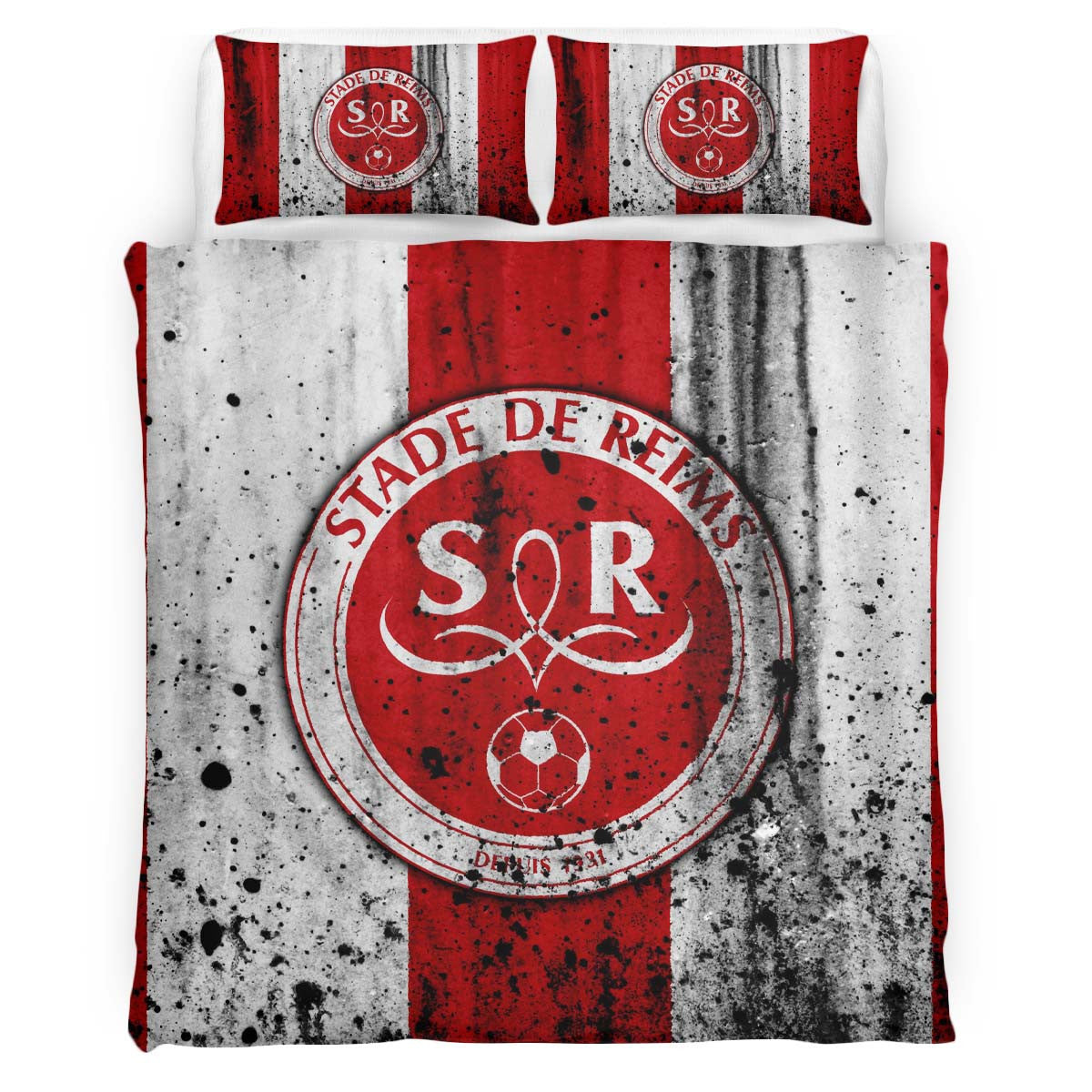Housse De Couette Stade de Reims Football Team 09 Parure de lit Ensemble De Literie
