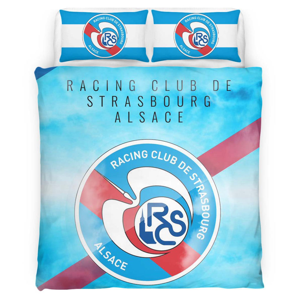 Housse De Couette RC Strasbourg Alsace French Football Team 13 Parure de lit Ensemble De Literie
