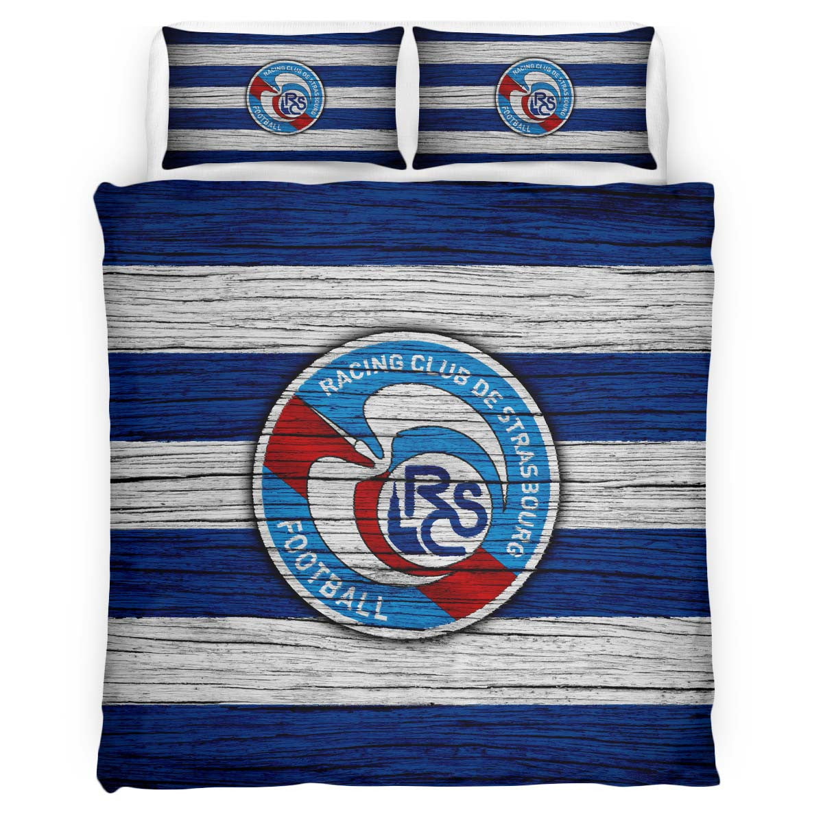Housse De Couette RC Strasbourg Alsace French Football Team 06 Parure de lit Ensemble De Literie