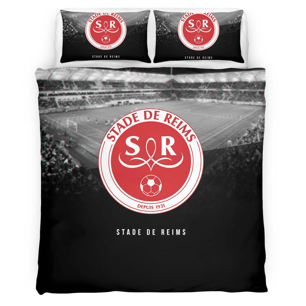 Housse De Couette Stade de Reims Football Team 03 Parure de lit Ensemble De Literie