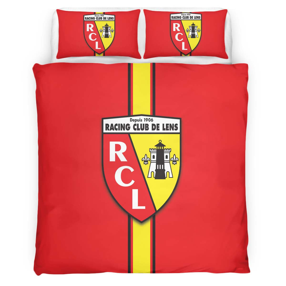 Housse De Couette RC Lens French Football Team 14 Parure de lit Ensemble De Literie