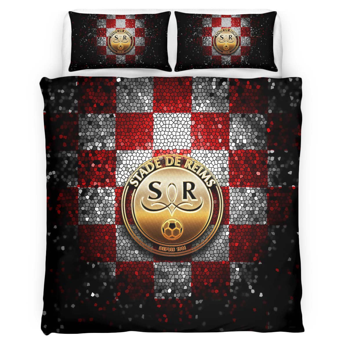 Housse De Couette Stade de Reims Football Team 05 Parure de lit Ensemble De Literie