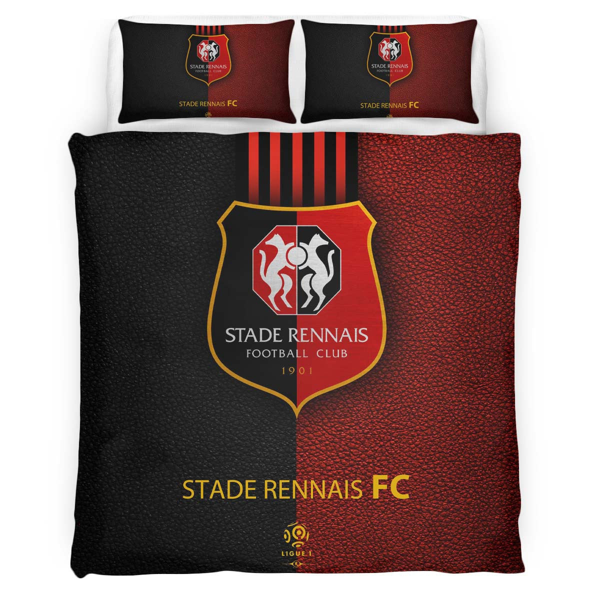 Housse De Couette Stade Rennais FC 6 Parure de lit Ensemble De Literie