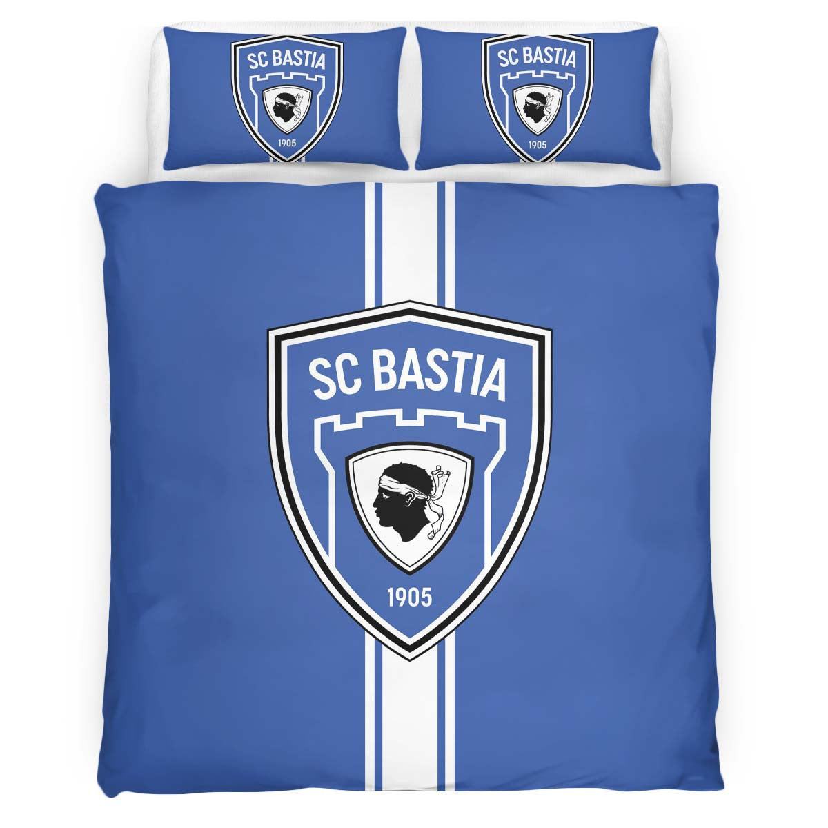 Housse De Couette SC Bastia Football Team 07 Parure de lit Ensemble De Literie
