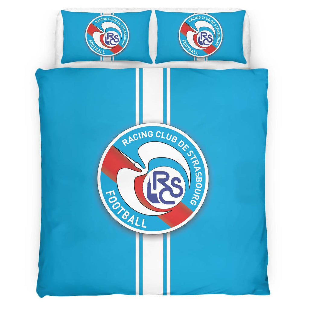Housse De Couette RC Strasbourg Alsace French Football Team 15 Parure de lit Ensemble De Literie