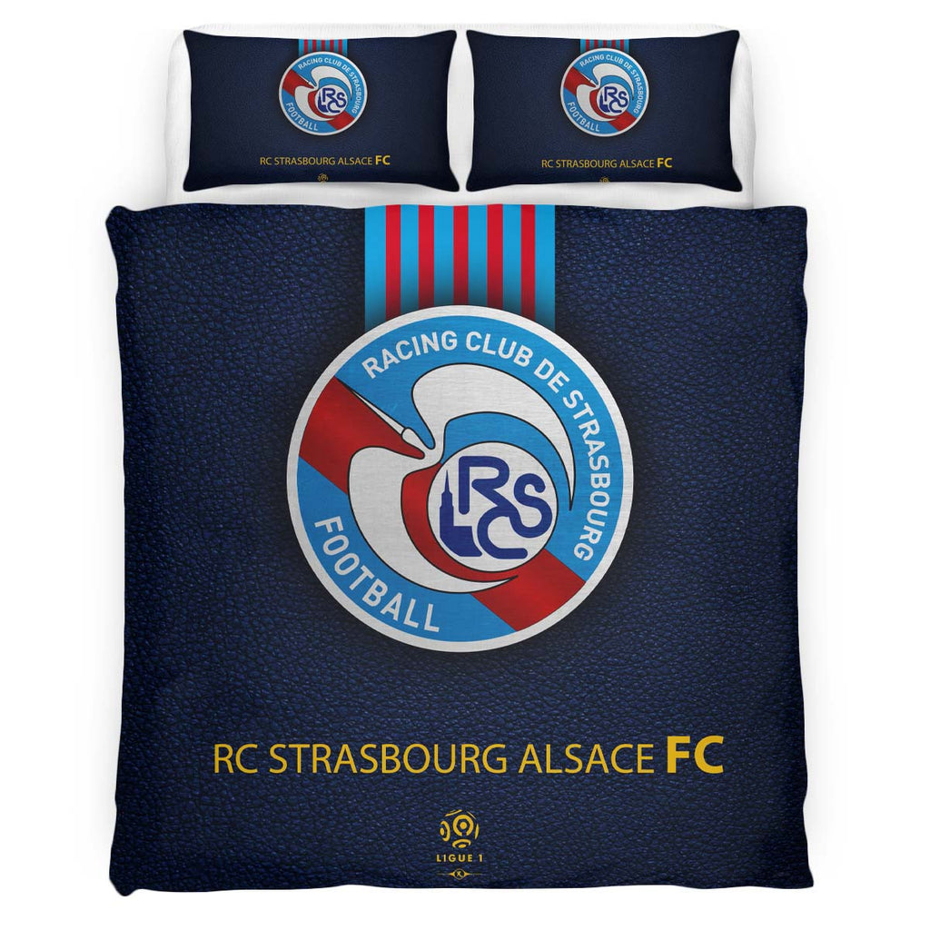 Housse De Couette RC Strasbourg Alsace French Football Team 08 Parure de lit Ensemble De Literie