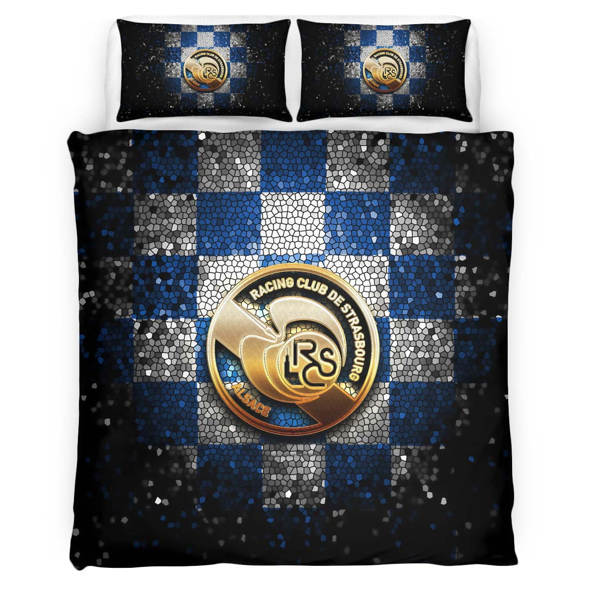 Housse De Couette RC Strasbourg Alsace French Football Team 05 Parure de lit Ensemble De Literie