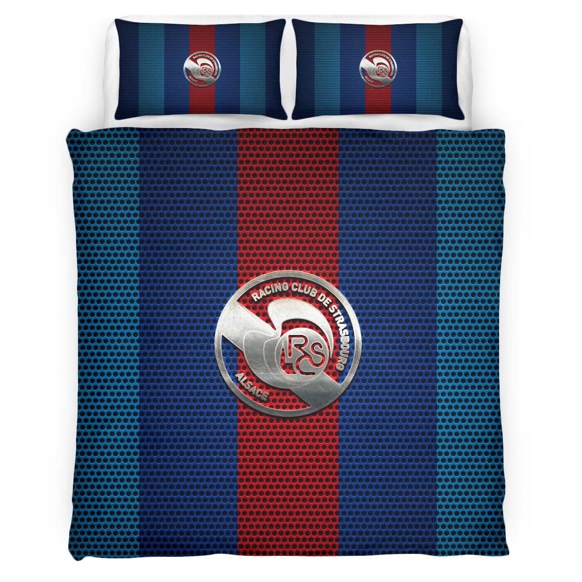 Housse De Couette RC Strasbourg Alsace French Football Team 01 Parure de lit Ensemble De Literie
