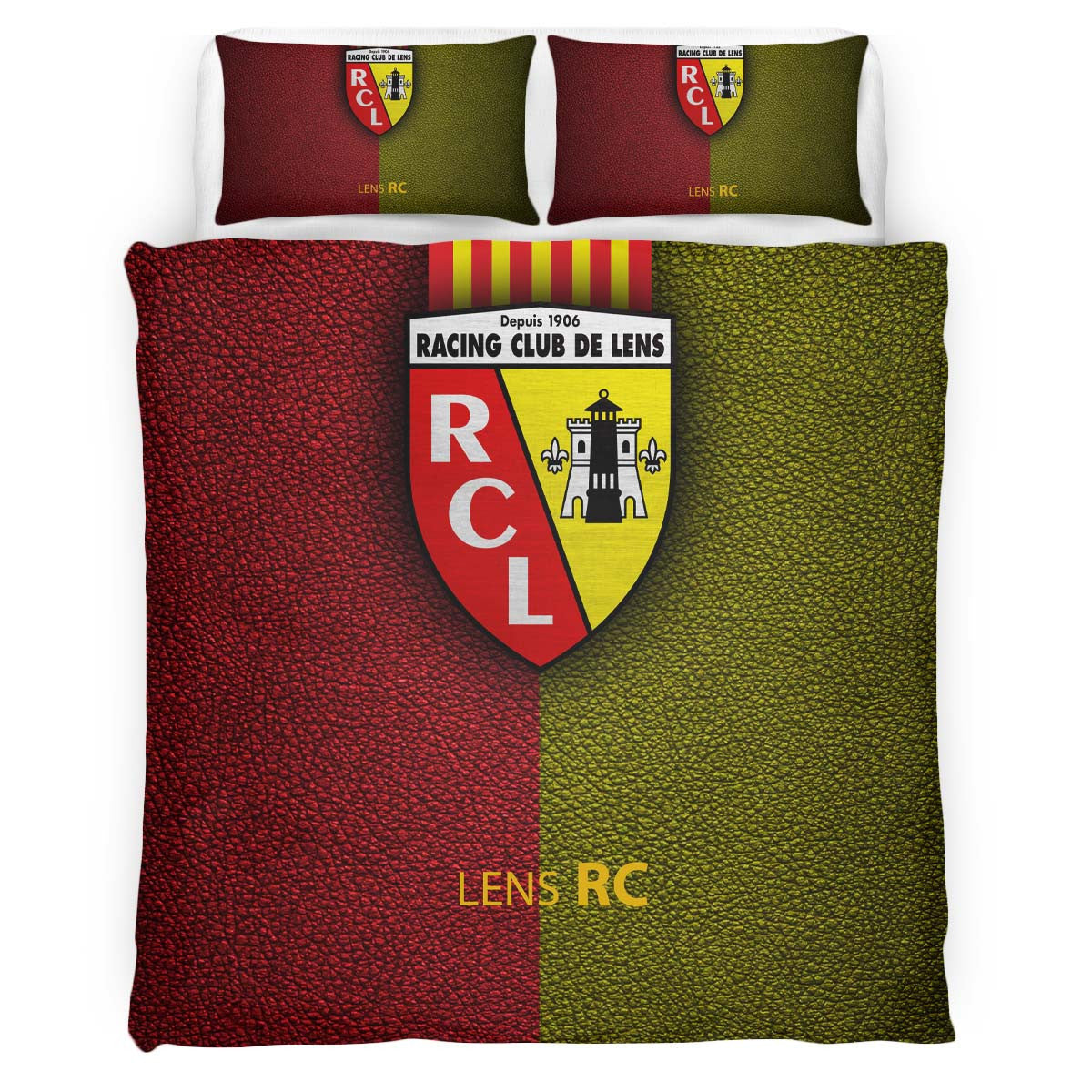 Housse De Couette RC Lens French Football Team 02 Parure de lit Ensemble De Literie