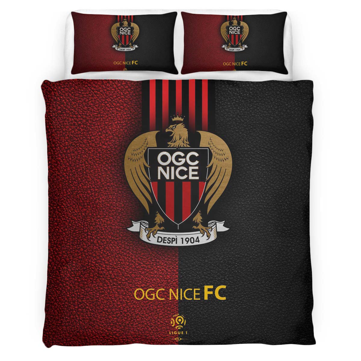 Housse De Couette OGC Nice French Football Teams 06 Parure de lit Ensemble De Literie