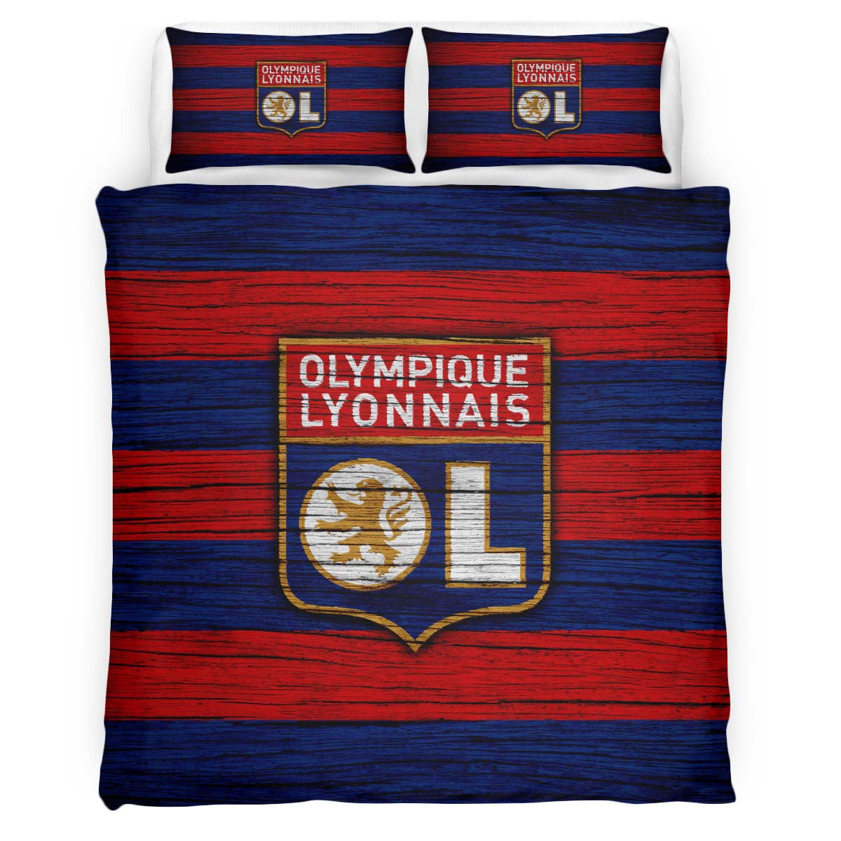 Housse De Couette OL Olympique Lyonnais French Football Teams 12 Parure de lit Ensemble De Literie
