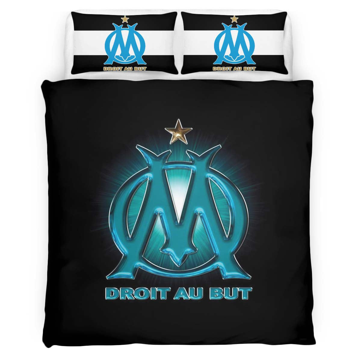 Housse De Couette OM Olympique de Marseille French Football Teams 18 Parure de lit Ensemble De Literie